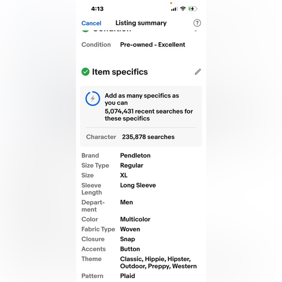 VTG PENDLETON Men XL High Grade Western Wear CANYON Shirt Virgin Wool Snap Front - Picture 13 of 16